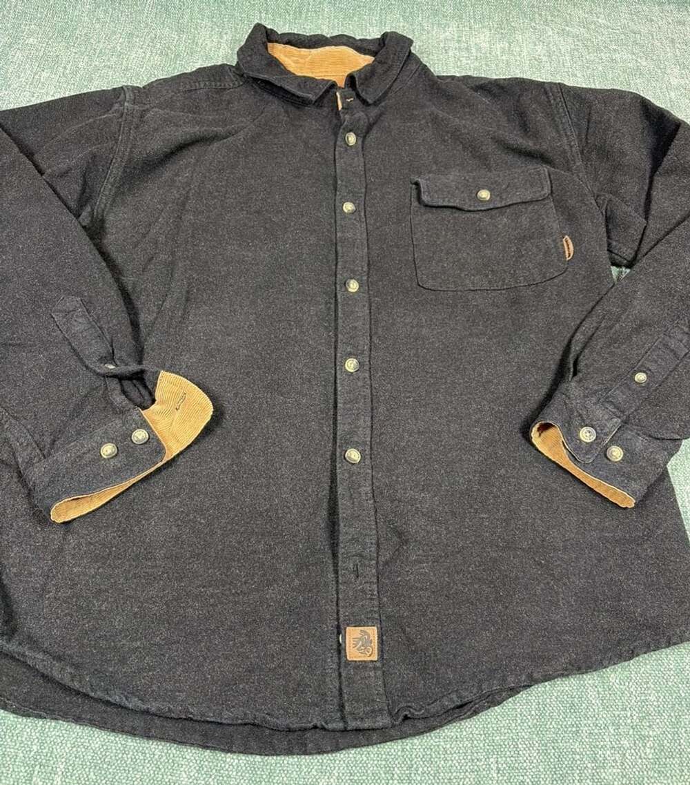 Legendary Whitetails Mens Journeyman Shirt Jacket Dark Flannel Corduroy Cuffs L